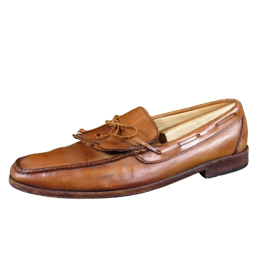 Allen Edmonds Alton‎ Mens Kiltie Tassel Loafer Size 9 Business Casual Tan Brown